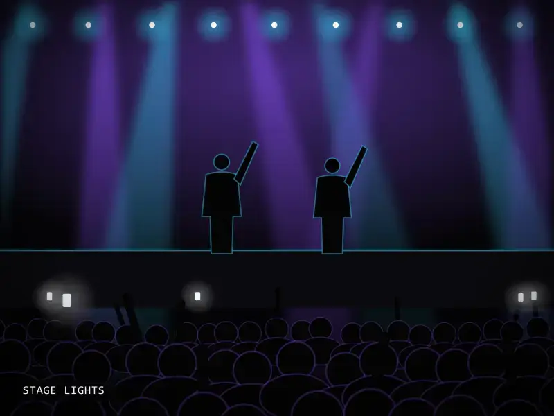 Stage lights at Artist name, Venue name